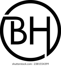 BH logo design vector, Bh icon