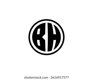 BH logo design vector template. BH