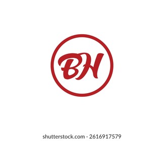 BH logo design vector template. BH
