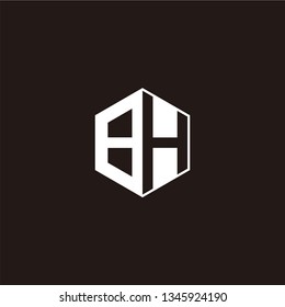 BH Logo Initial Monogram Negative Space Designs Templete