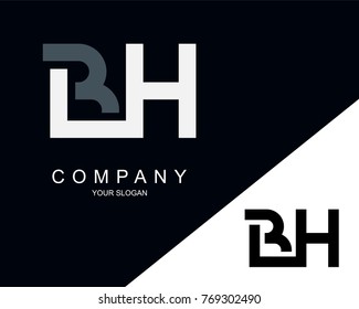 BH Logo Letter Design Template Element
