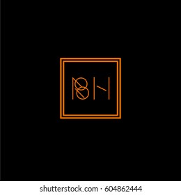 bh logo letter initial, Abstract Polygonal Background Logo, design for Corporate Business Identity,flat icon, Alphabet letter