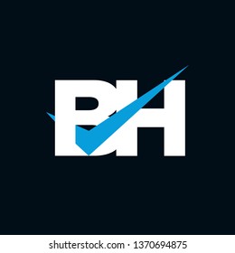 BH Logo of the Letter Tick Blue Initial Capital Designs Template