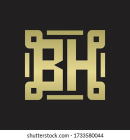 BH Logo-Monogramm mit Design-Vorlage für die Linie