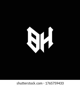 bh logo monogram with shield shape design template