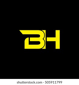 BH Logo Vector. Yellow On Black Background