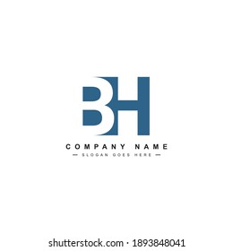 BH Minimal Logo - Vector Logo Template for Initial Letter B and H
