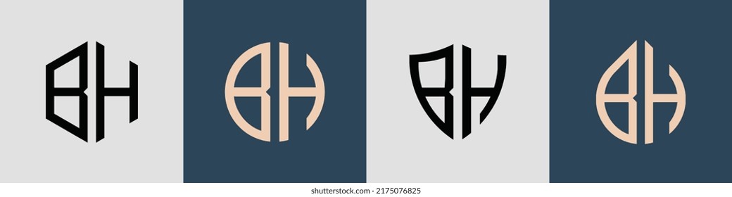 BH modern initial letter logo design vector bundle. It will be suitable for which company or brand name start those initial.