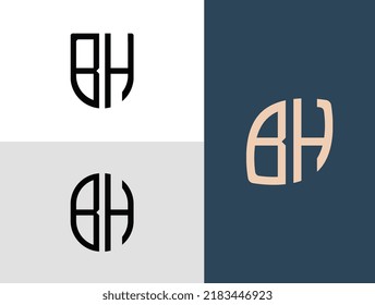 BH diseño moderno del logotipo de la letra inicial diseño de paquete vectorial. Será adecuado para qué empresa o nombre de marca inician esas iniciales.