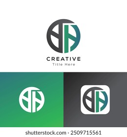 BH letras iniciais modernas modelo de logotipo inspirações-ilustração. BH logotipo do círculo inicial moderno. Logotipo do círculo BH Projeto vetorial
