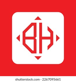 Vector de diseño del logotipo del monograma inicial moderno BH. Será adecuado para qué empresa o nombre de marca inician esas iniciales.