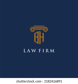 BH-Monogramm-Erstlogo für Anwaltskanzlei mit Säulendesign