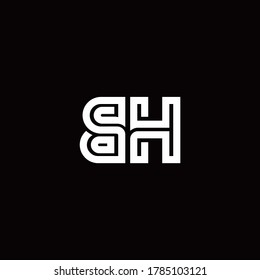 BH monogram logo with abstract line design template