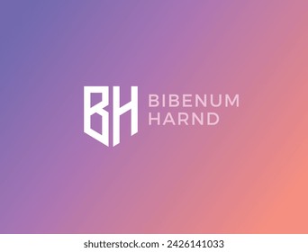 BH. Monogram of Two letters B and H. Luxury, simple, minimal and elegant BH logo design. Vector illustration template.