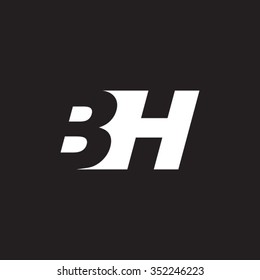 BH negative space letter logo black background