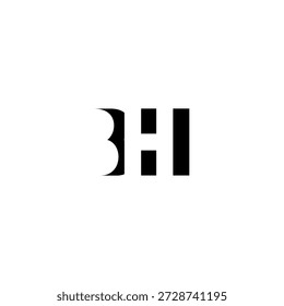 BH Negative Space Monogram Logo - Modernes minimales Buchstabendesign