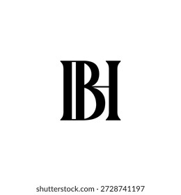 BH Negative Space Monogram Logo - Modernes minimales Buchstabendesign