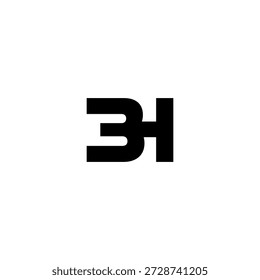 BH Negative Space Monogram Logo - Modernes minimales Buchstabendesign
