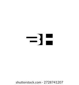 BH Negative Space Monogram Logo - Modernes minimales Buchstabendesign