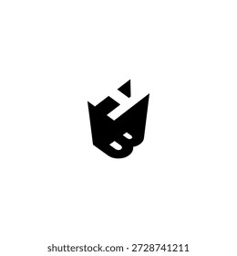 BH Negative Space Monogram Logo - Modernes minimales Buchstabendesign