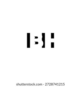 Logotipo BH Negative Space Monogram – Design moderno e minimalista de marcas de letras