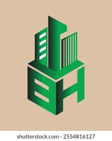 bh real state hexagon  vector letter logo