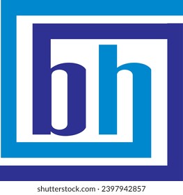 BH Rectangle logo design, vector file logo, 