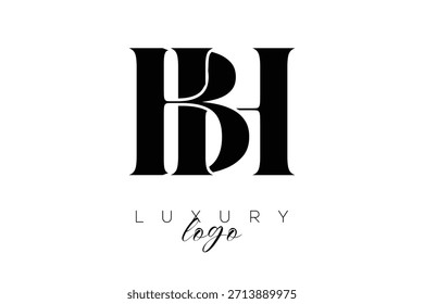 BH Serif Letter Monogramm Typografie Logo für elegante Premium-Branding-Identität