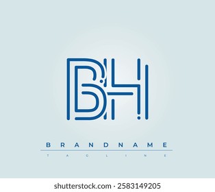 BH Technology Letter Logo Template. This tech letter logo is a graphic mark that uses letters to represent a technology company.