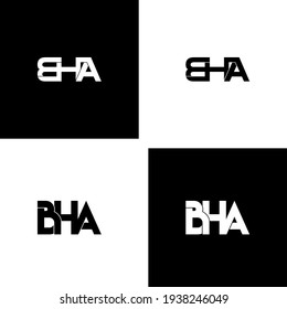 diseño original del logotipo del monograma de la letra bha