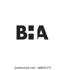 BHA Logo. Vector Graphic Branding Letter Element. White Background