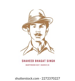 
Bhagat Singh's Martyrdom Day  Poster design with the illustration.