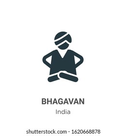 Bhagavan glyph icon vector on white background. Flat vector bhagavan icon symbol sign from modern india collection for mobile concept and web apps design.