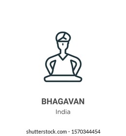 Bhagavan outline vector icon. Thin line black bhagavan icon, flat vector simple element illustration from editable india concept isolated on white background