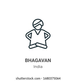 Bhagavan outline vector icon. Thin line black bhagavan icon, flat vector simple element illustration from editable india concept isolated stroke on white background