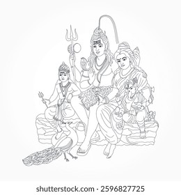 Bhagwan Lord shiva family with Shakthi
