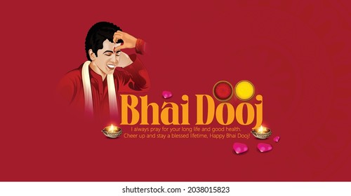 
Bhai Dooj, Bhaubeej, Bhai Tika, Bhai Phonta festival indio de Happy Bhai Dooj celebrado durante el Diwali