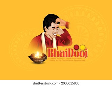 
Bhai Dooj, Bhaubeej, Bhai Tika, Bhai Phonta indian festival of Happy Bhai Dooj  celebrated during the Diwali