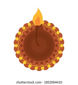 bhai dooj concept, decorative candle icon over white background, colorful design, vector illustration