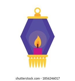bhai dooj concept, decorative lantern icon over white background, colorful design, vector illustration