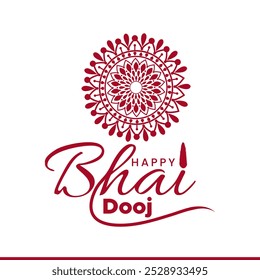 Bhai dooj for Indian festival of brother and sister bonding celebration with Hindi Text ( Bhai dooj ). Template Design with nice illustration in a creative background vector, banner