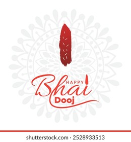 Bhai dooj para el festival indio de la celebración del vínculo entre hermanos y hermanas con el texto hindi ( Bhai dooj ). Diseño de Plantilla con buena ilustración en un Vector de fondo creativo, Anuncio