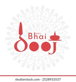 Bhai dooj for Indian festival of brother and sister bonding celebration with Hindi Text ( Bhai dooj ). Template Design with nice illustration in a creative background vector, banner