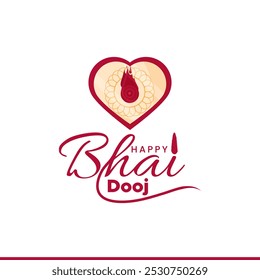 Bhai dooj for Indian festival of brother and sister bonding celebration with Hindi Text ( Bhai dooj ). Template Design with nice illustration in a creative background vector, banner