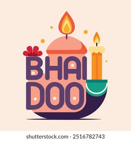 Bhai Dooj Typography Vector  Illustration Art