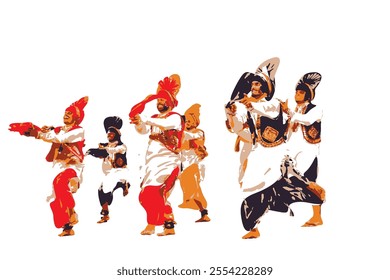  the bhangra dance ,vector illustration 