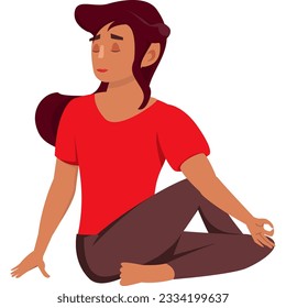 Bharadvaja yoga pose asana for ui, ux, web, app, brochure, flyer and presentation design, etc.