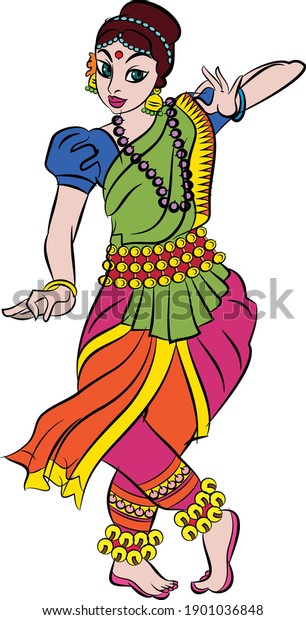 Bharathanatiyam Indian Classical Dance Form South Stock Vector (Royalty ...