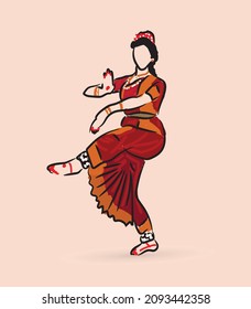 Bharatnatyam graphic illustration design simple art.