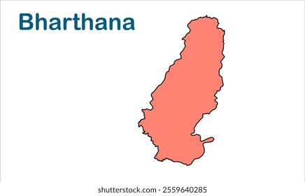 Bharthana subdivision map, Etawah District, Uttar Pradesh State, Republic of India, Government of  Uttar Pradesh, Indian territory, Eastern India, politics, village, tourism